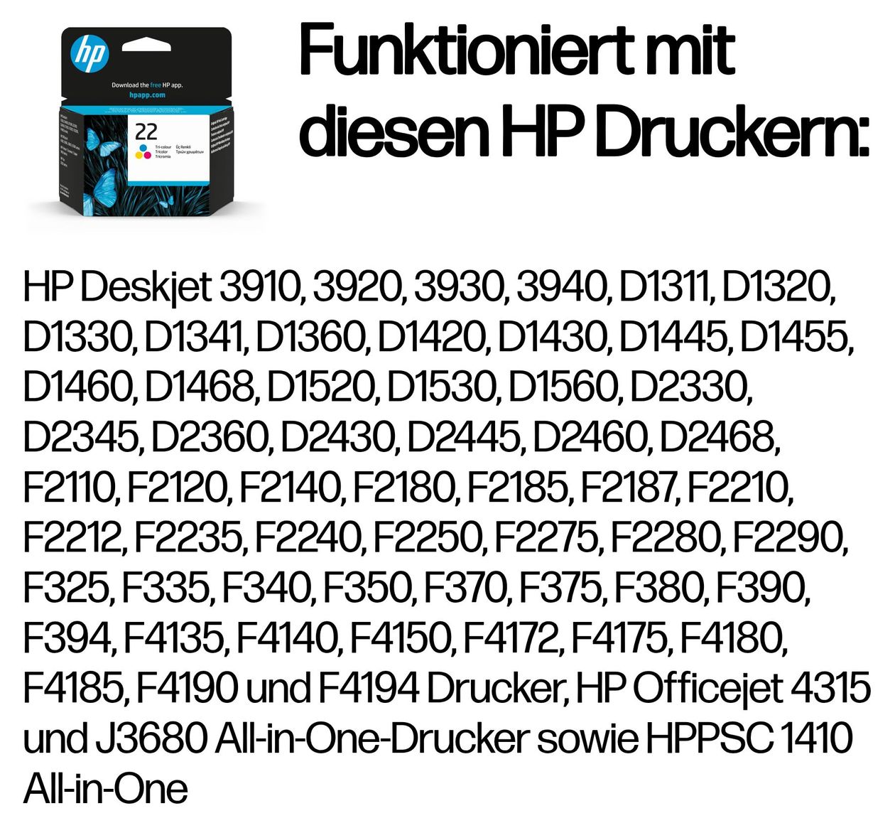 Nr.22 Druckerpatronen Cyan, Magenta, Gelb 5 ml 