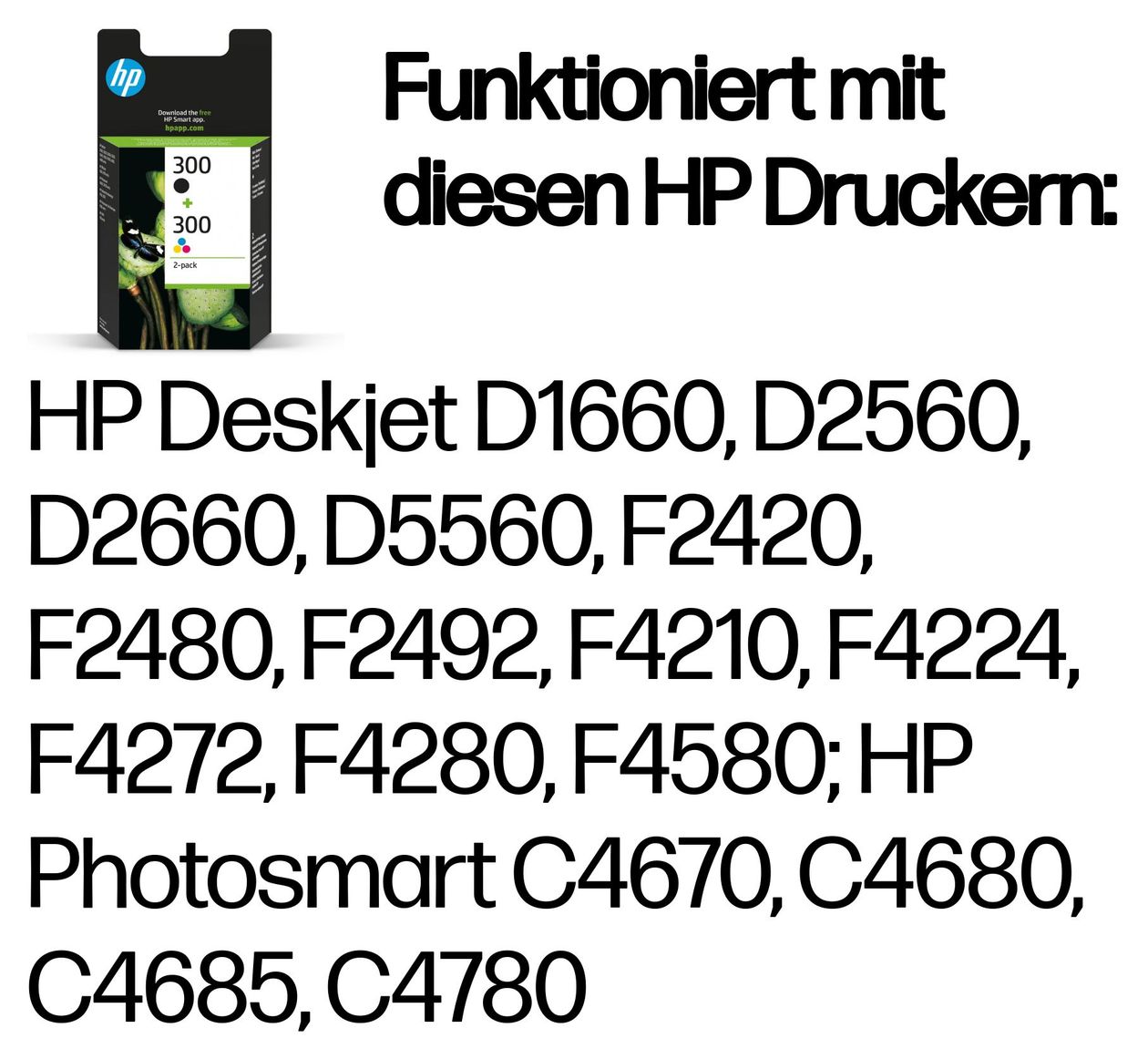 Nr.300 Druckerpatronen Schwarz, Cyan, Magenta, Gelb 200 Seiten 