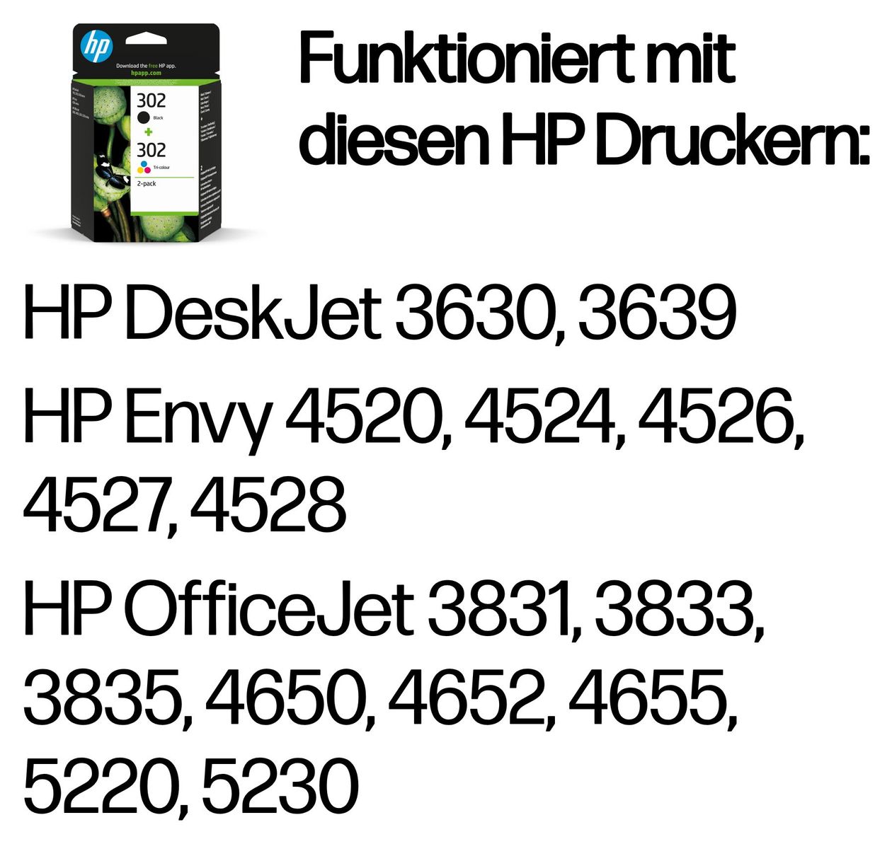 Nr.302 Druckerpatronen Schwarz, Cyan, Magenta, Gelb 3,5 ml 4 ml 170 Seiten 