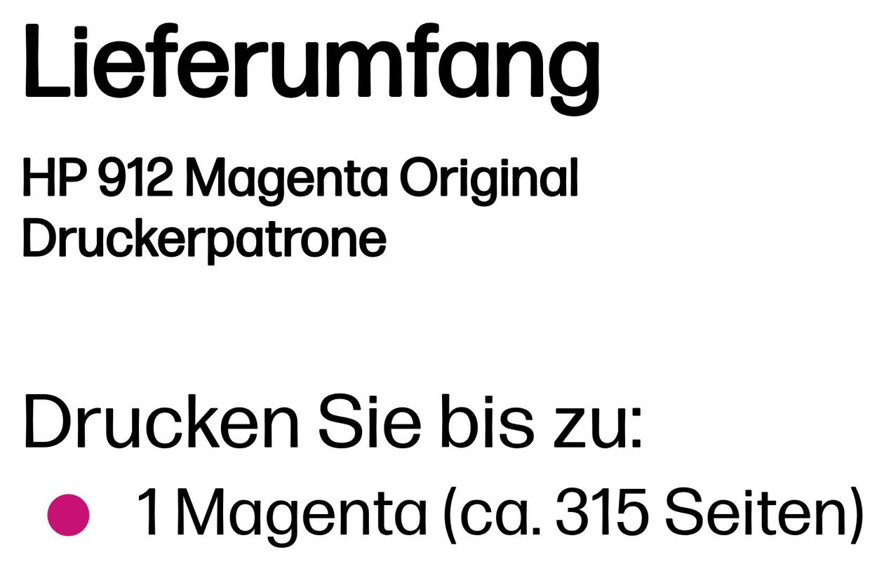 Nr.912 originale Druckerpatronen Magenta 2,93 ml 