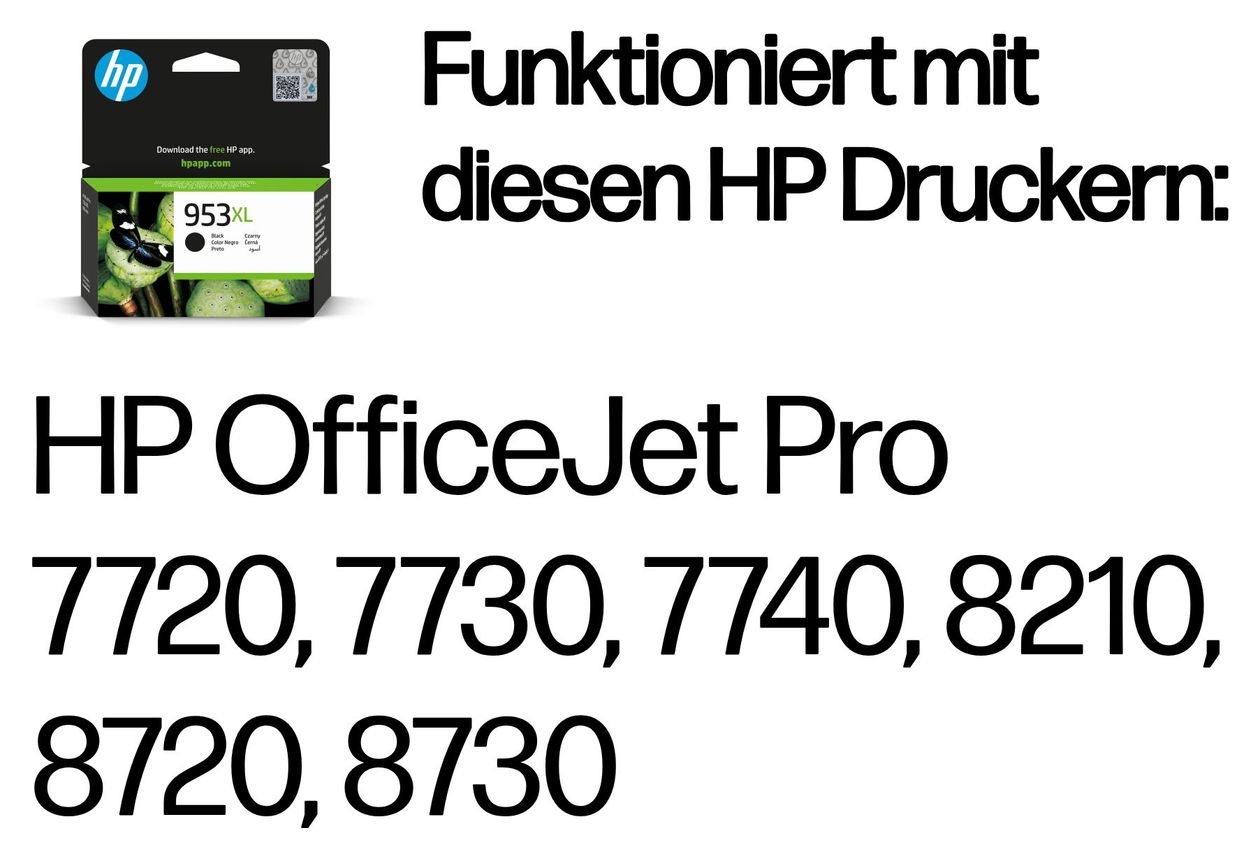 Nr.953XL Druckerpatronen Schwarz 42,5 ml 2000 Seiten 