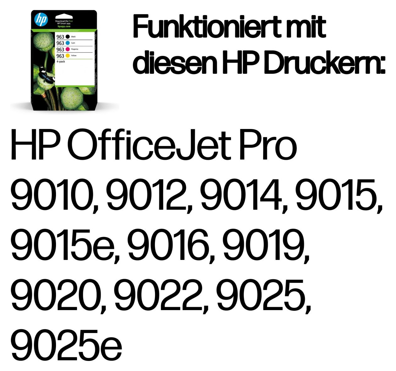 Nr.963 Druckerpatronen Schwarz, Cyan, Magenta, Gelb 1000 Seiten 