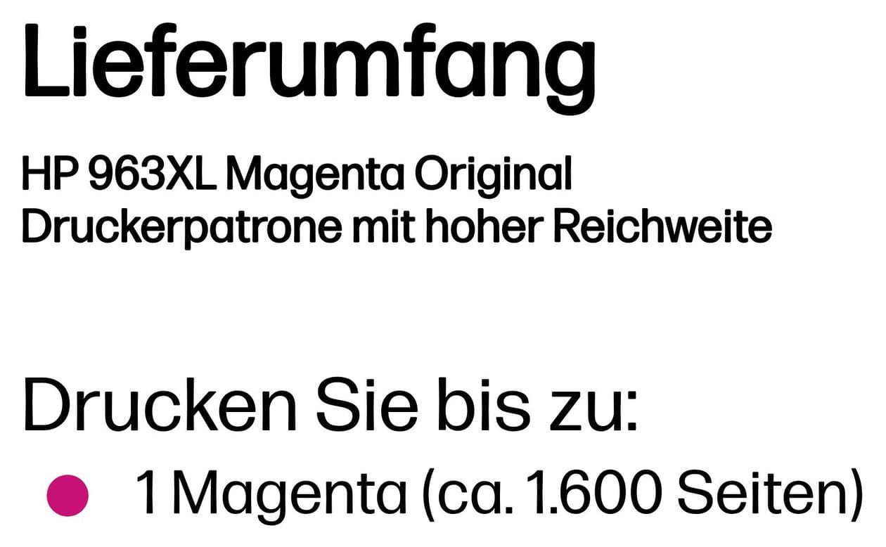 Nr.963XL originale Druckerpatronen Magenta 23,25 ml 