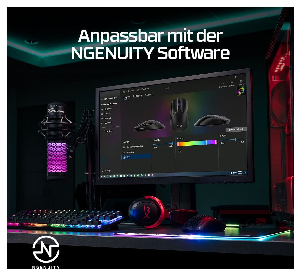 HyperX Pulsefire Haste 2 Wireless 26000 DPI Gaming Maus  (Weiß) 