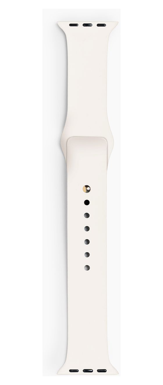 Silicone Watch Band Armband S/M 20 mm Apple Watch 38/40/41/42 (Series10)  (Weiß) 