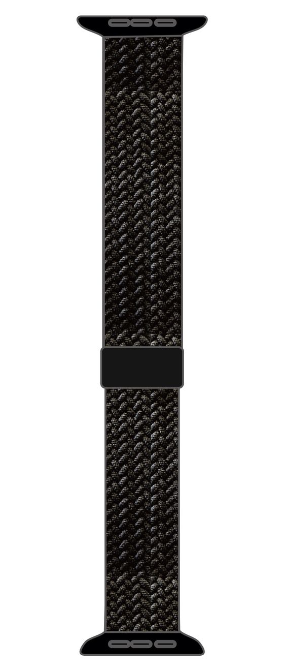 Soft Braid Watch Band Armband 20 mm Apple Watch 38/40/41/42 (Series10)  (Schwarz) 