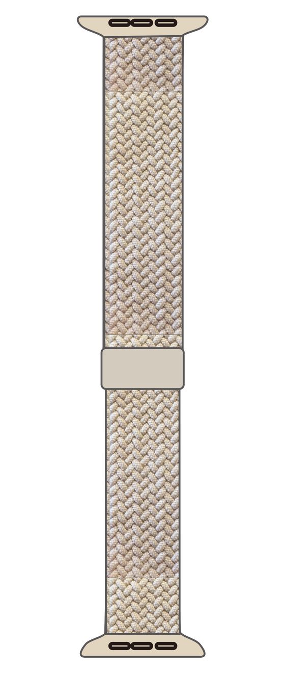 Soft Braid Watch Band Armband 20 mm Apple Watch 38/40/41/42 (Series10)  (Beige) 