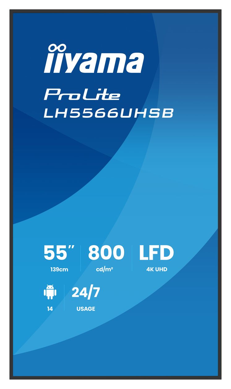 ProLite LH5566UHSB-B1AG 4K Ultra HD Monitor 139,7 cm (55 Zoll) 16:9 7 ms  (Schwarz) 