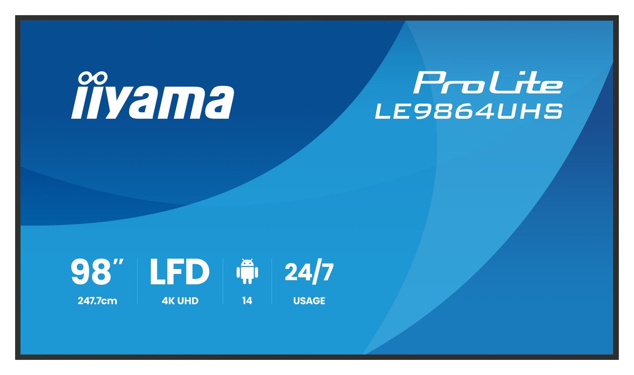 ProLite LE9864UHS-B1AG 4K Ultra HD Monitor 2,49 m (98 Zoll) 16:9 7 ms 500 cd/m²  (Schwarz) 