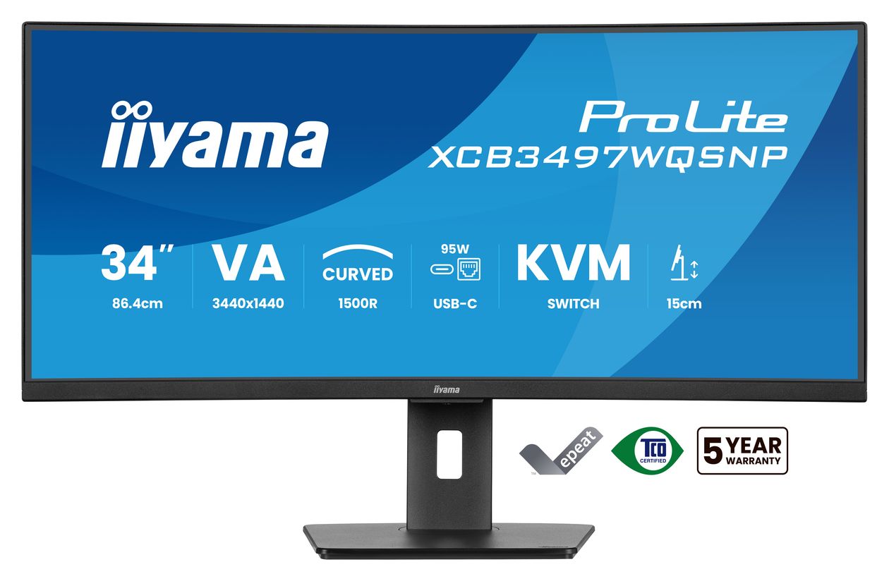 ProLite XCB3497WQSNP-B1 Quad HD Monitor 86,4 cm (34 Zoll) 21:9 350 cd/m²  (Schwarz) 