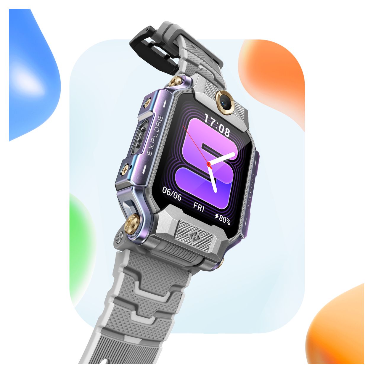 X10 Watch Phone Digital 45 mm  Smartwatch Quadratisch 72 h  (Grau) 