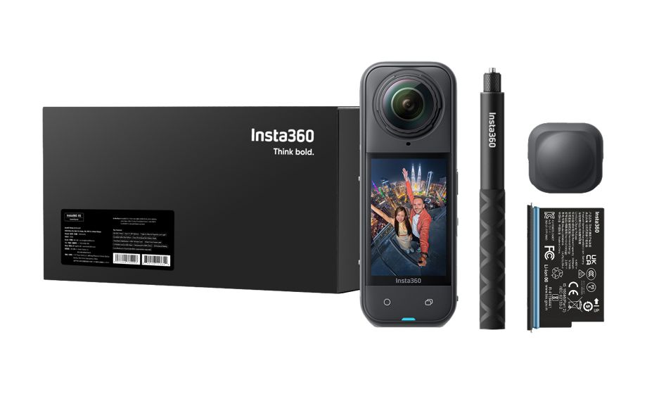 X5 Starter Bundle 11904 x 5952 Pixel Aktion Kamera 360° 72 MP  (Schwarz) 