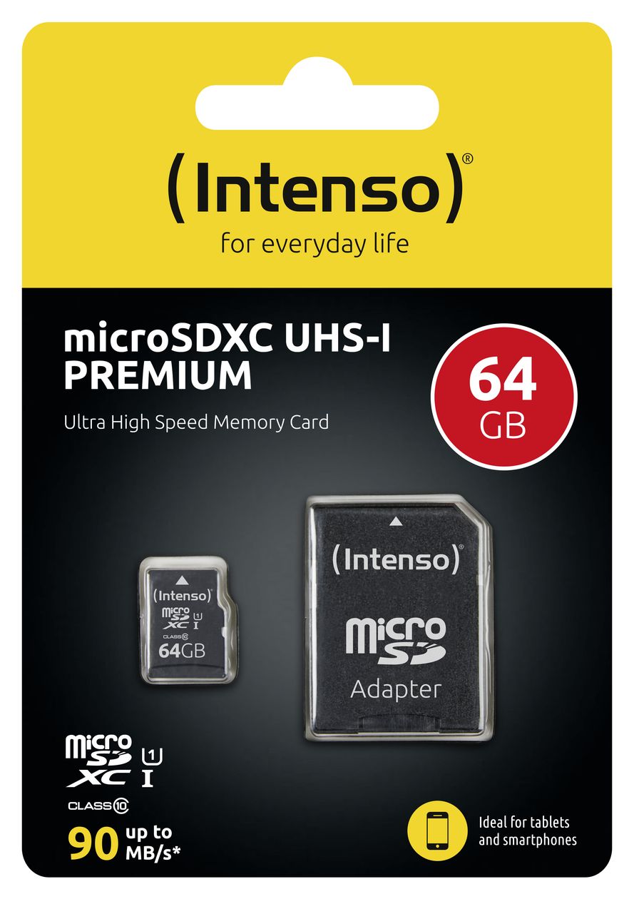 3423490 Premium MicroSDXC Speicherkarte 64 GB Class 1 (U1) Klasse 10 