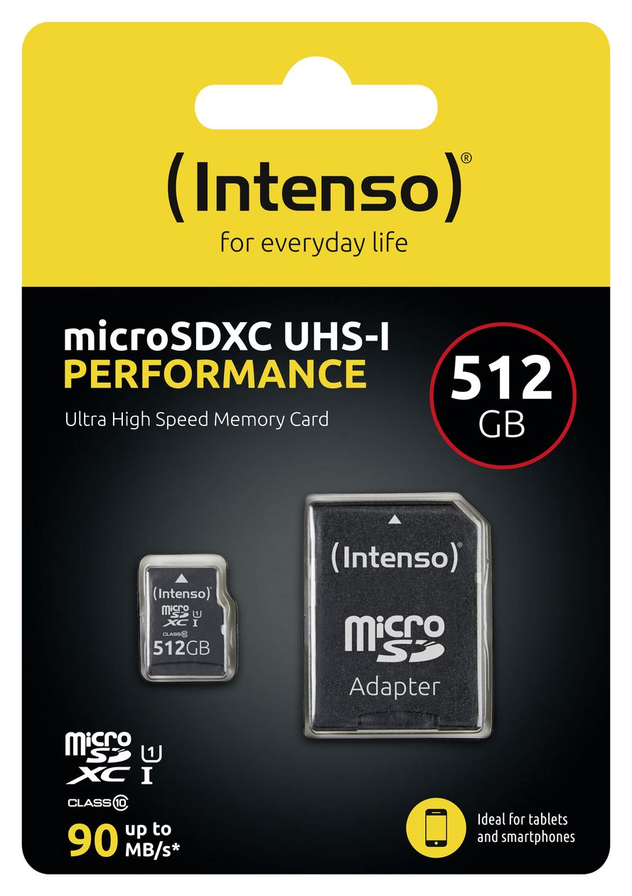 3424493 Performance MicroSD Speicherkarte 512 GB U1 Klasse 10 