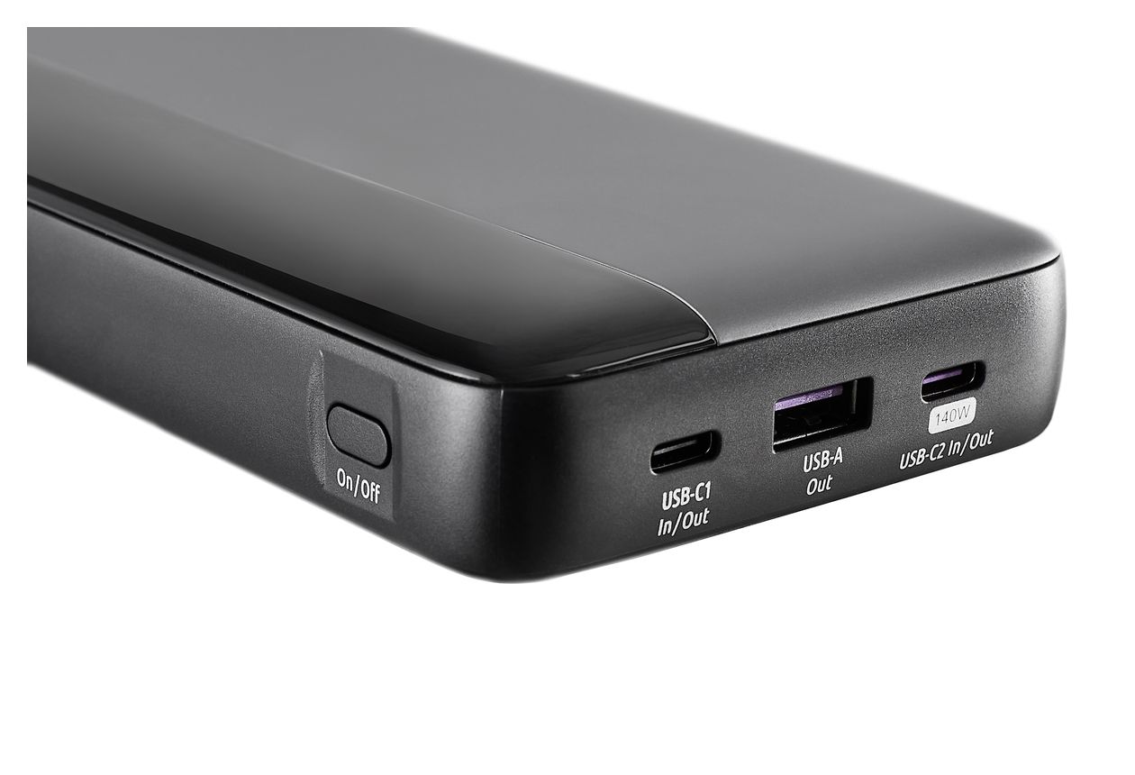 HE 25000 mAh Powerbank  (Schwarz, Grau) 