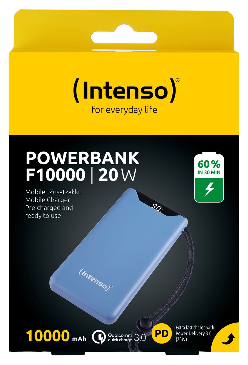F 10000 mAh Powerbank USB Typ-C  (Blau) 