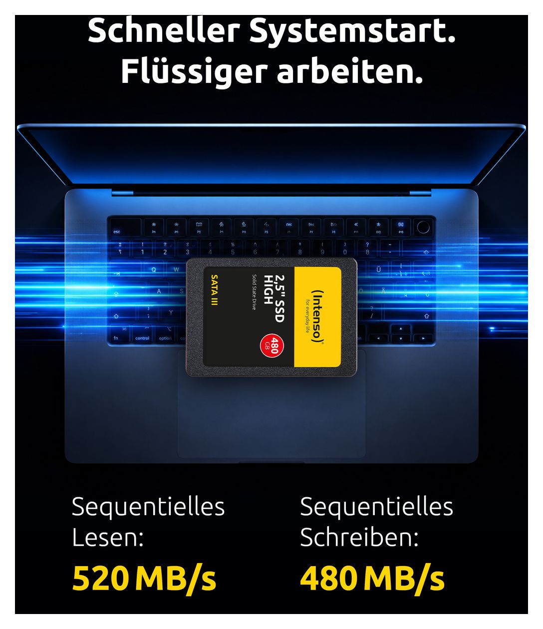 High Performance 480 GB SSD Serial ATA III 2.5"  (Schwarz) 
