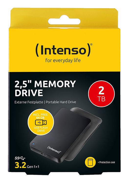 Memory Drive Bonuspack 2 TB externe Festplatte 2.5"  (Schwarz) 