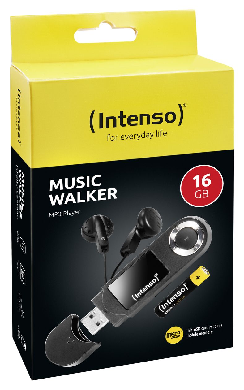 Music Walker MP3 Spieler 16 GB  (Schwarz) 
