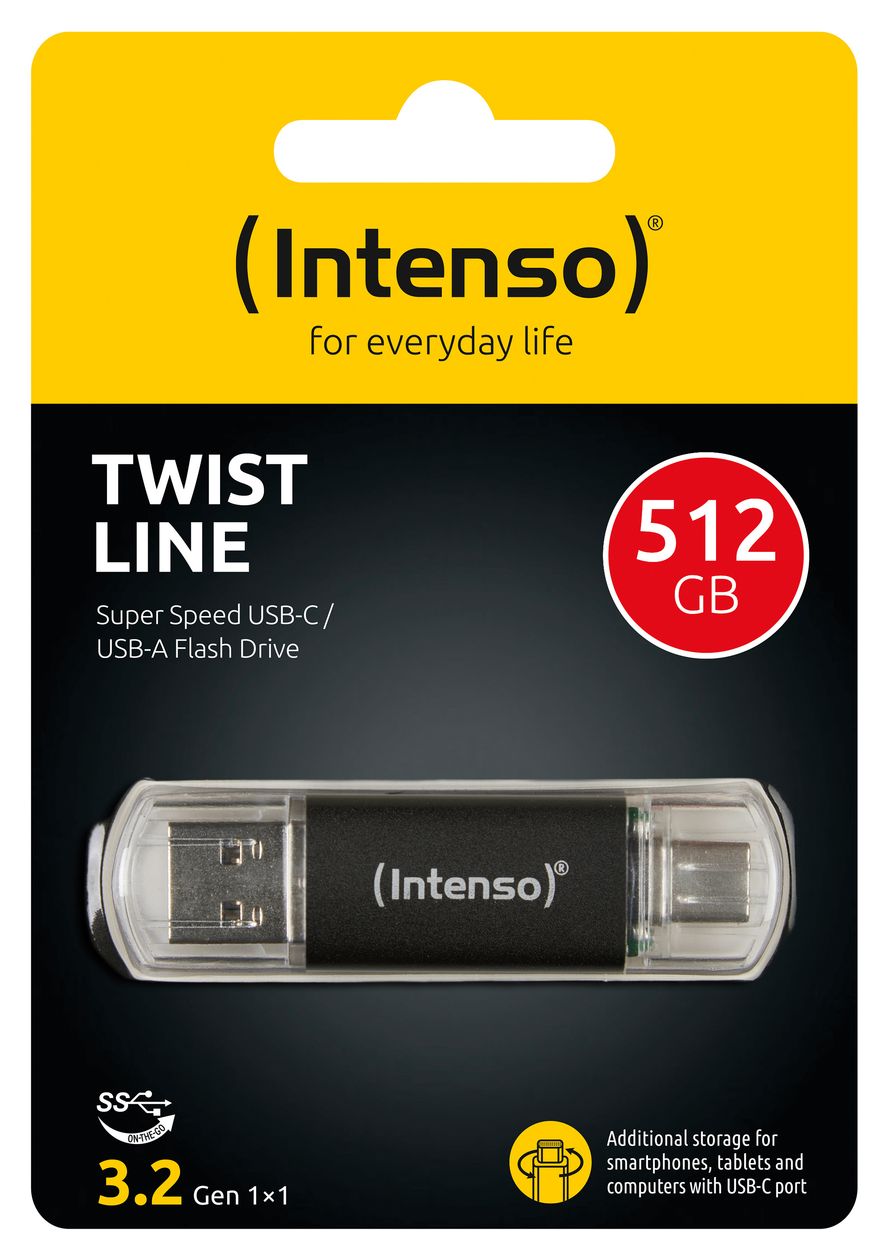 Twist Line USB Type-A / USB Type-C Stick 512 GB  (Anthrazit) 