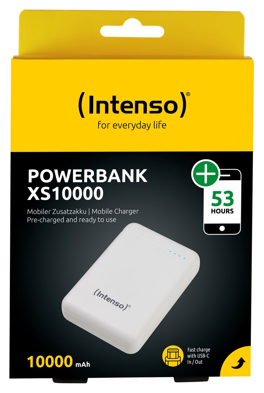 XS 10000 mAh Powerbank Micro-USB + USB Type-C  (Weiß) 