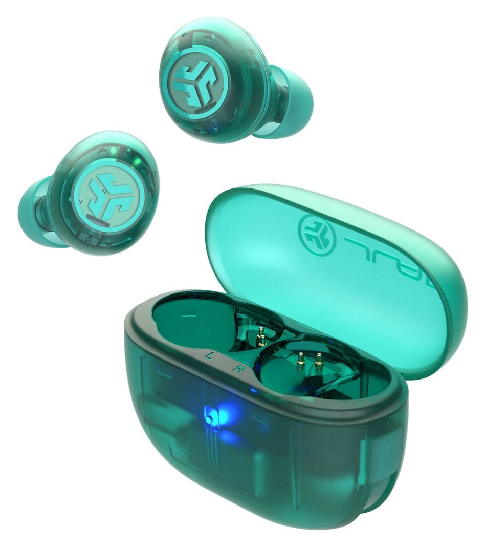 Go Pop ANC In-Ear Bluetooth Kopfhörer Kabellos TWS 7 h Laufzeit IP55 (Türkis, Transparent) 