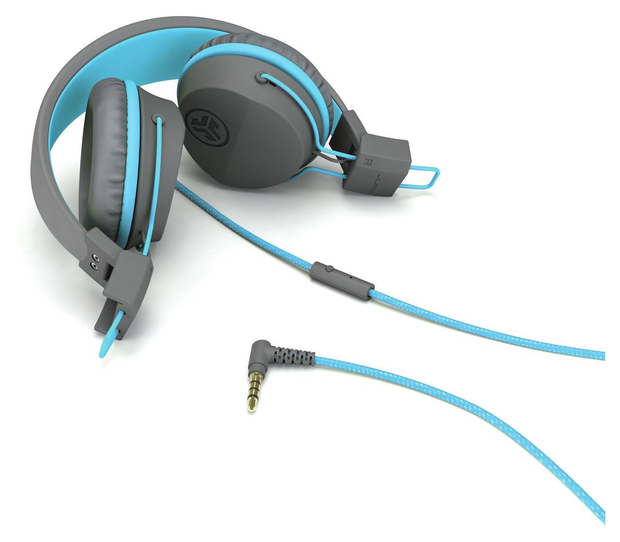 Jbuddies Studio Ohraufliegender Kopfhörer Kabelgebunden  (Blau, Graphit) 