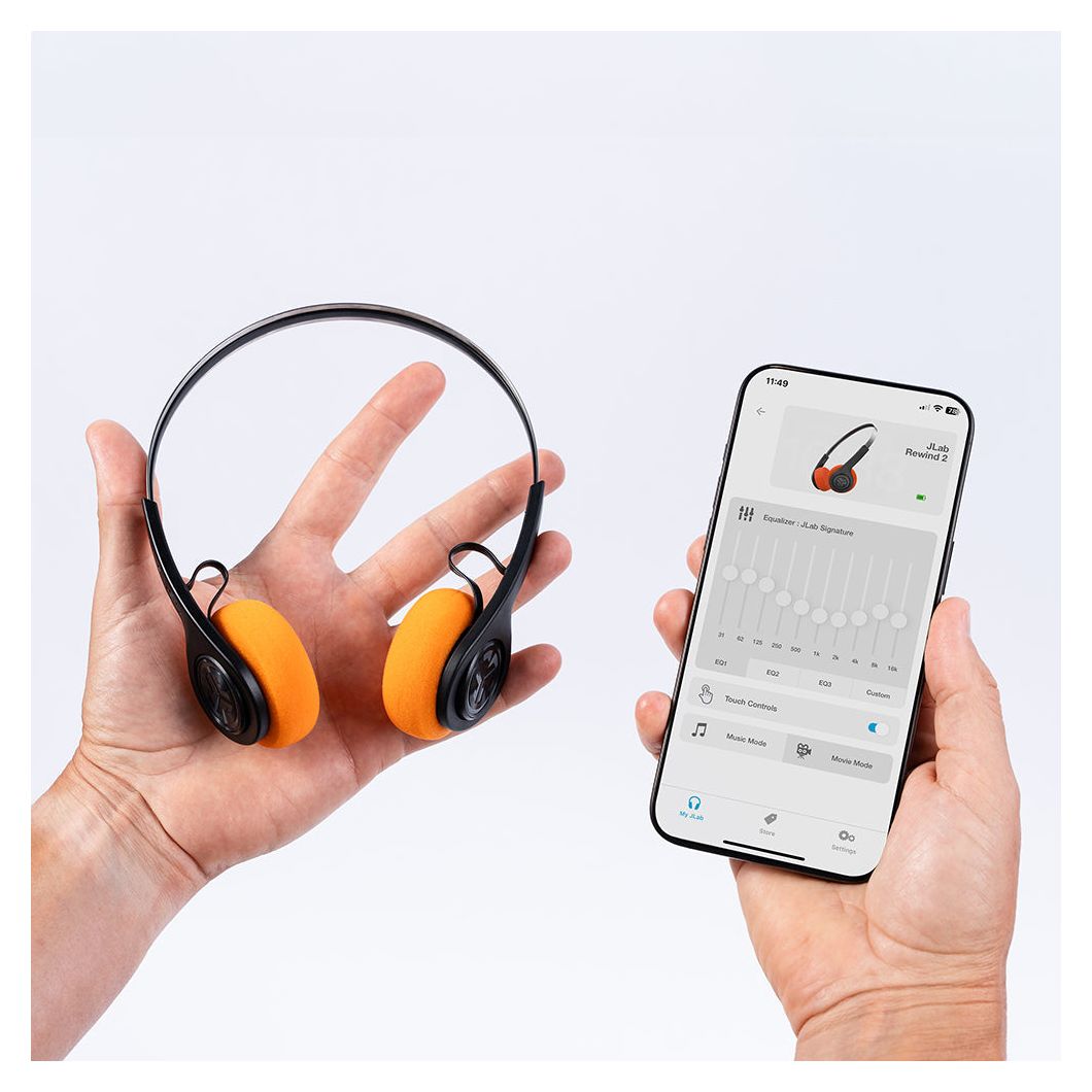 Rewind 2 Wireless Retro Bluetooth Kopfhörer kabellos Mikro-USB  (Schwarz, Orange) 