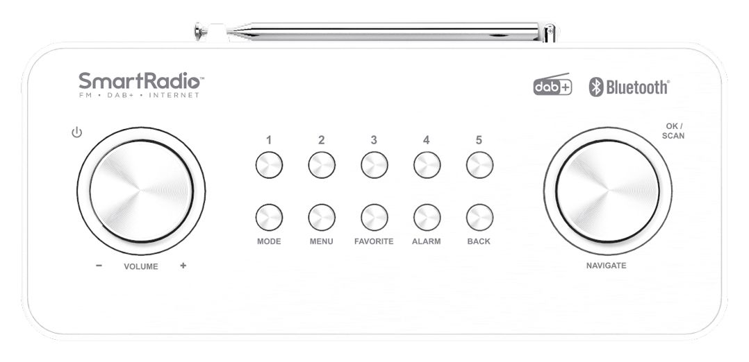 CR-ST100S-W Bluetooth DAB+, FM Radio Internet  (Weiß) 