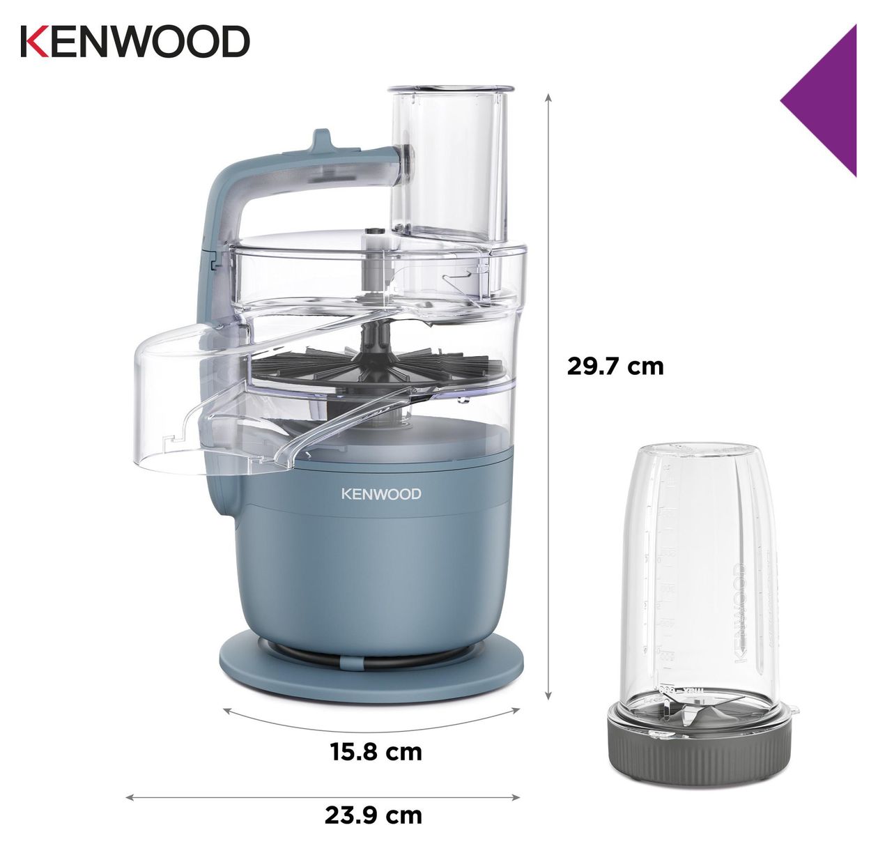 FDP23 MultiPro Go Blend 900 W Küchenmaschine 1,3 l mit Waage  (Blau) 