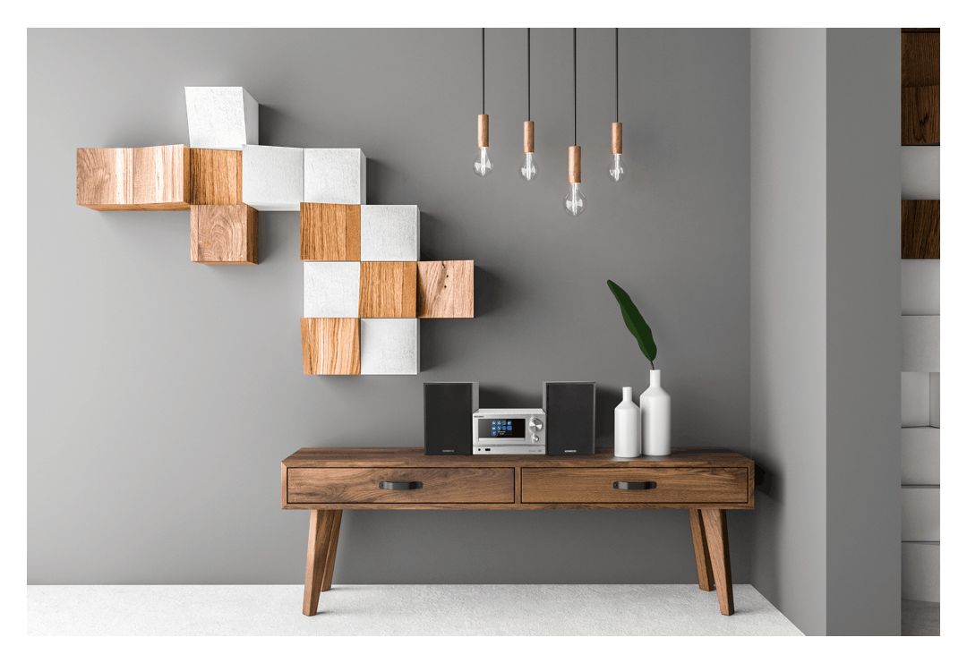 M-7000S-S Home-Audio-Minisystem DAB+, FM 30 W Bluetooth  (Silber) 