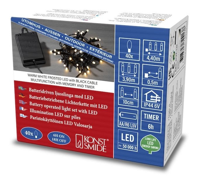 3724-130 Lichterkette (IP44) LED 390 mm Ultra-Warmweiß(2500K) Batterie/Akku 
