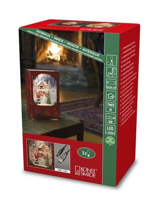 4273-550 Wasserlaterne Buch mit Schneemann LED Warmweiß (3000K) Warmweiß Batterie 