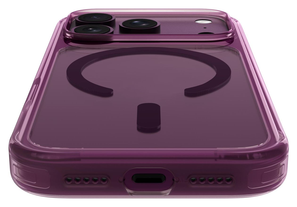 Crystal Fluro Cover für Apple iPhone 18 Pro (Burgund, Transparent) 