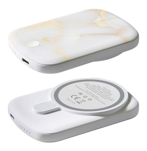 Power Charge MagSafe 5000 mAh Powerbank USB Typ-C Kabelloses Laden  (Weiß) 