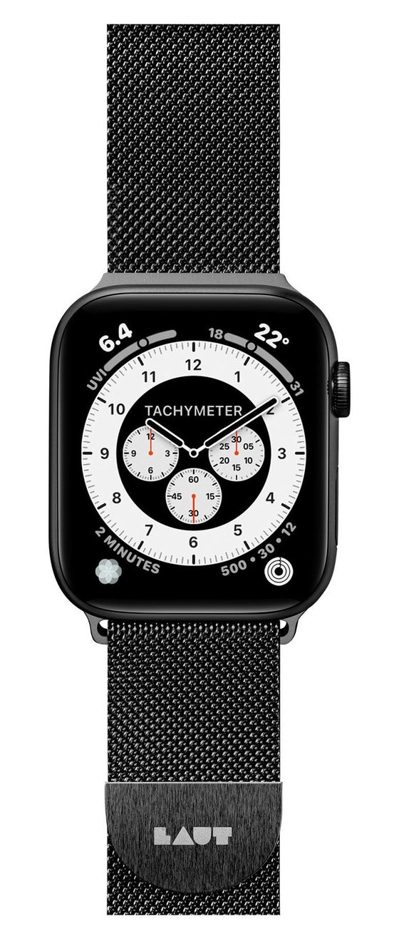 Steel Loop Armband Watch Series 4-10/Watch SE/Watch Ultra 40/41/42 mm  (Schwarz) 