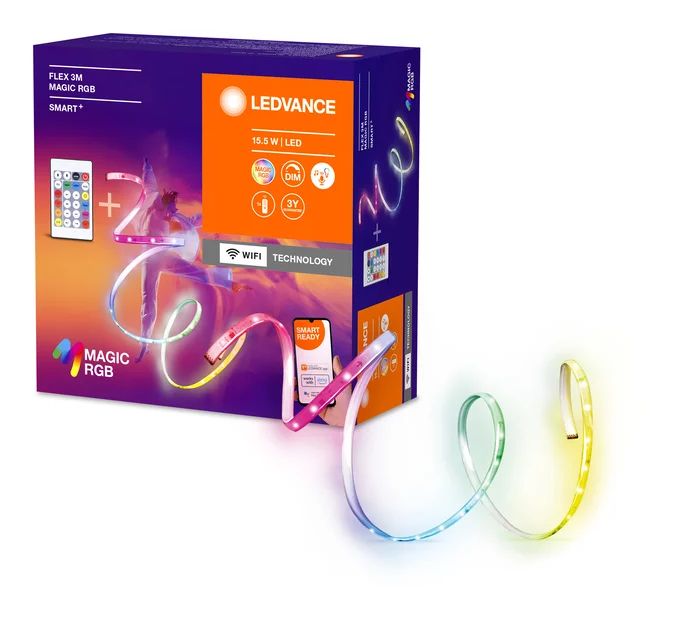 Smart+ Wifi Magic LED Universalstreifenleuchte 3000 mm Blau, Grün, Multi, Rot AC 