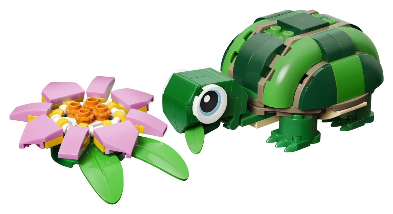 Creator 3-in-1 Schildkröte mit Seerose Bauset 124 Teile  (Mehrfarbig) 