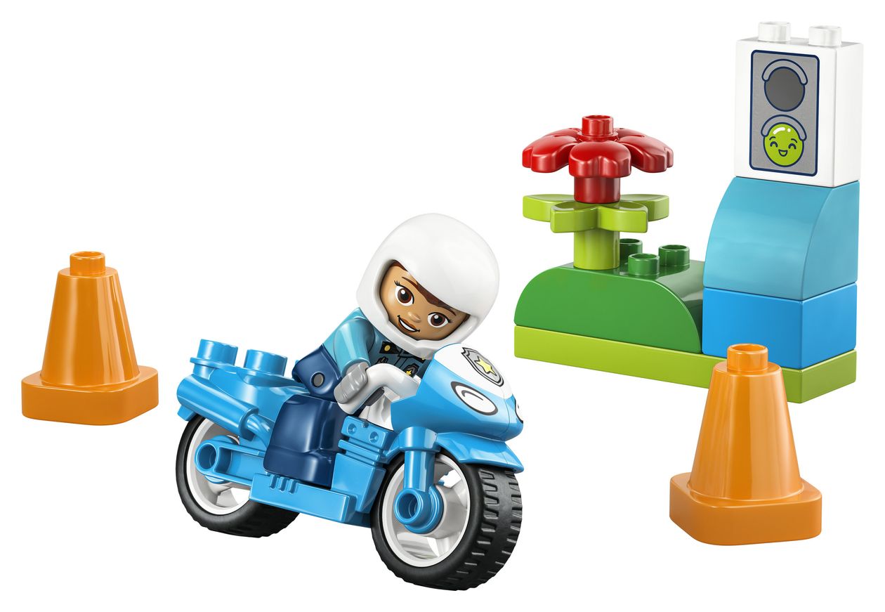 DUPLO Town Blaues Polizeimotorrad Bauset 11 Teile  (Mehrfarbig) 
