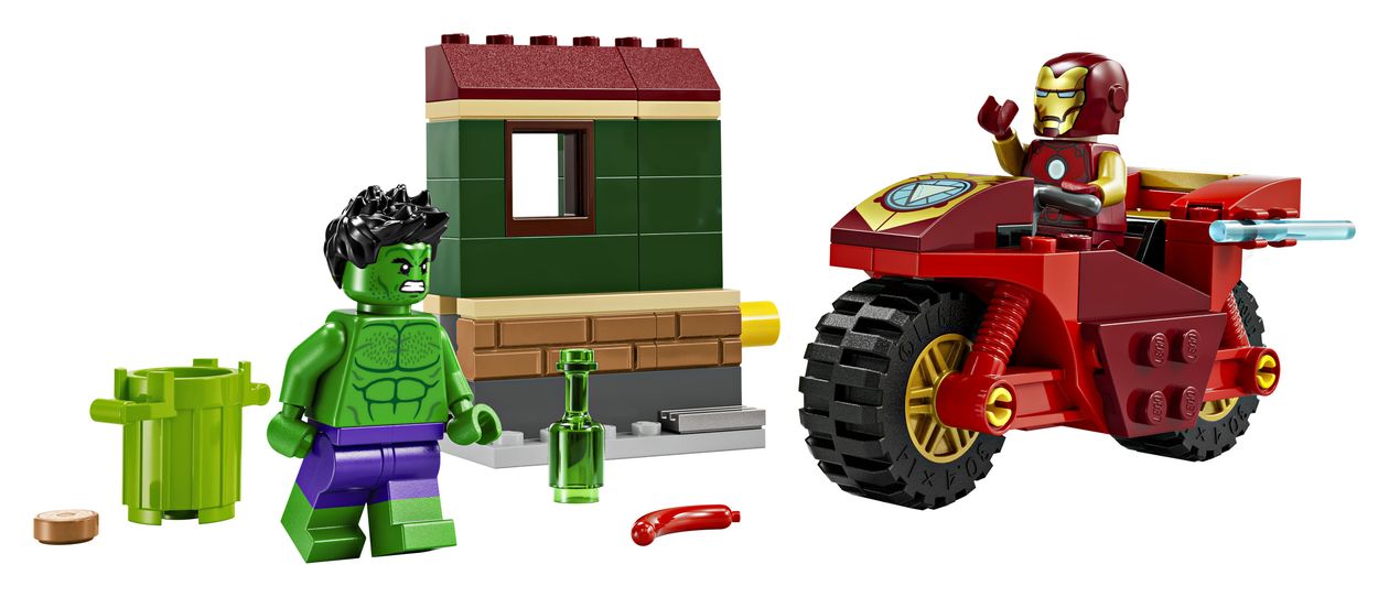 Marvel Iron Man mit Bike und der Hulk Bauset 68 Teile  (Mehrfarbig) 