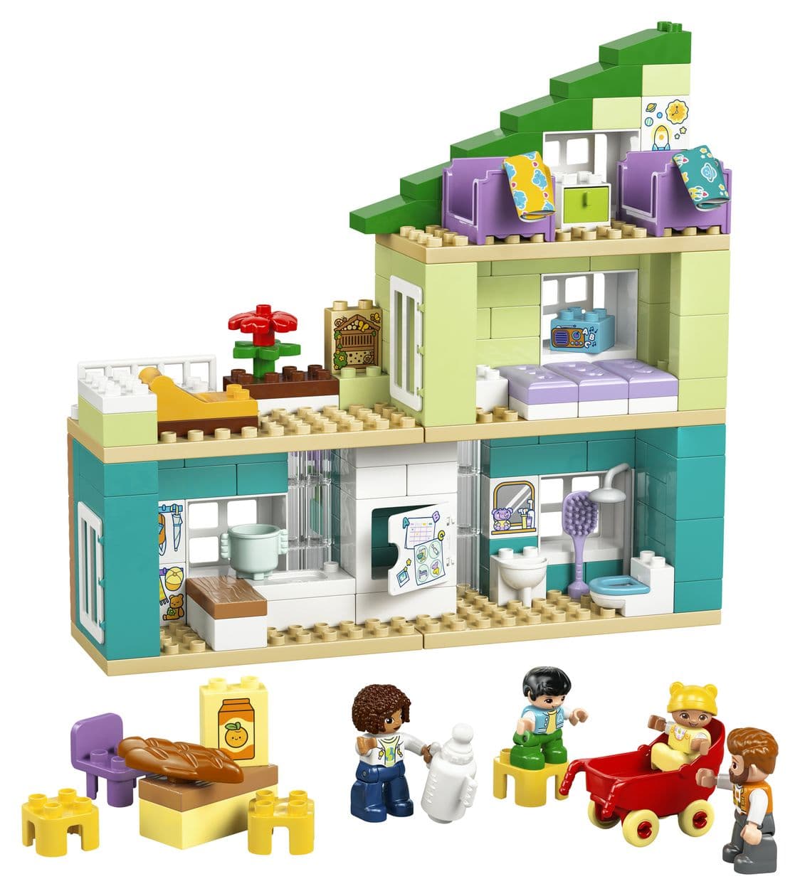 Modernes Familienhaus mit Figuren – 3-in-1-Set 