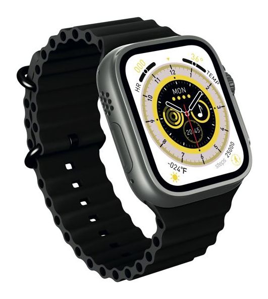 U8+ Digital 49 mm Smartwatch Rechteckig IP67  (Silber) 