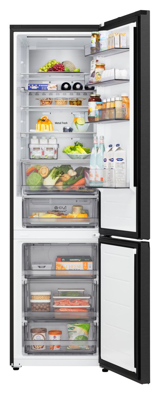 GBBS524AEV 262 l / 113 l Kühl-Gefrierkombi freistehend NoFrost 112 kWh Jahr  (Schwarz) 