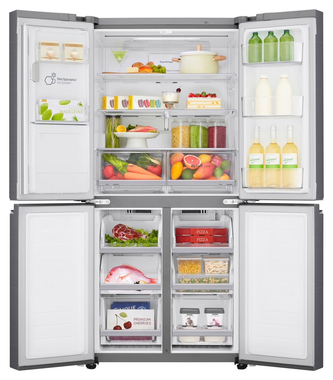 GML844PZKZ Side-by-Side Kühl-/ Gefrierkombination French Door 286 l / 220 l 314 kWh NoFrost 1787 mm x 836 mm  (Silber) 