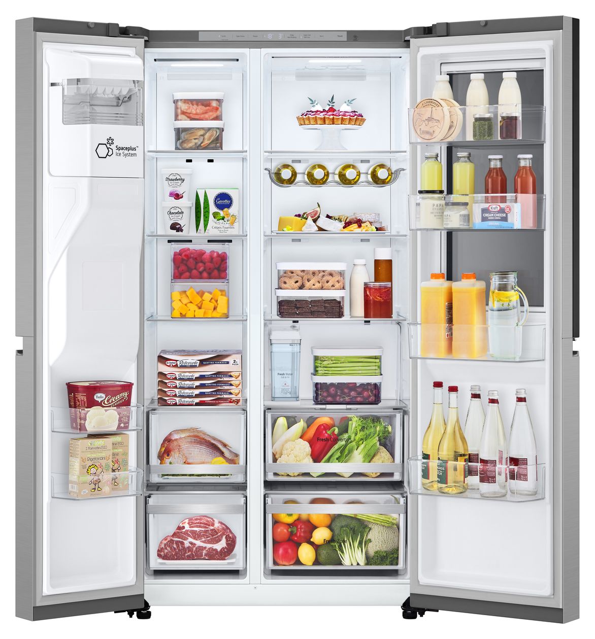 GSXE81PYBD Side-by-Side Kühl-/ Gefrierkombination 407 l / 221 l 276 kWh NoFrost 1790 mm x 913 mm  (Silber) 