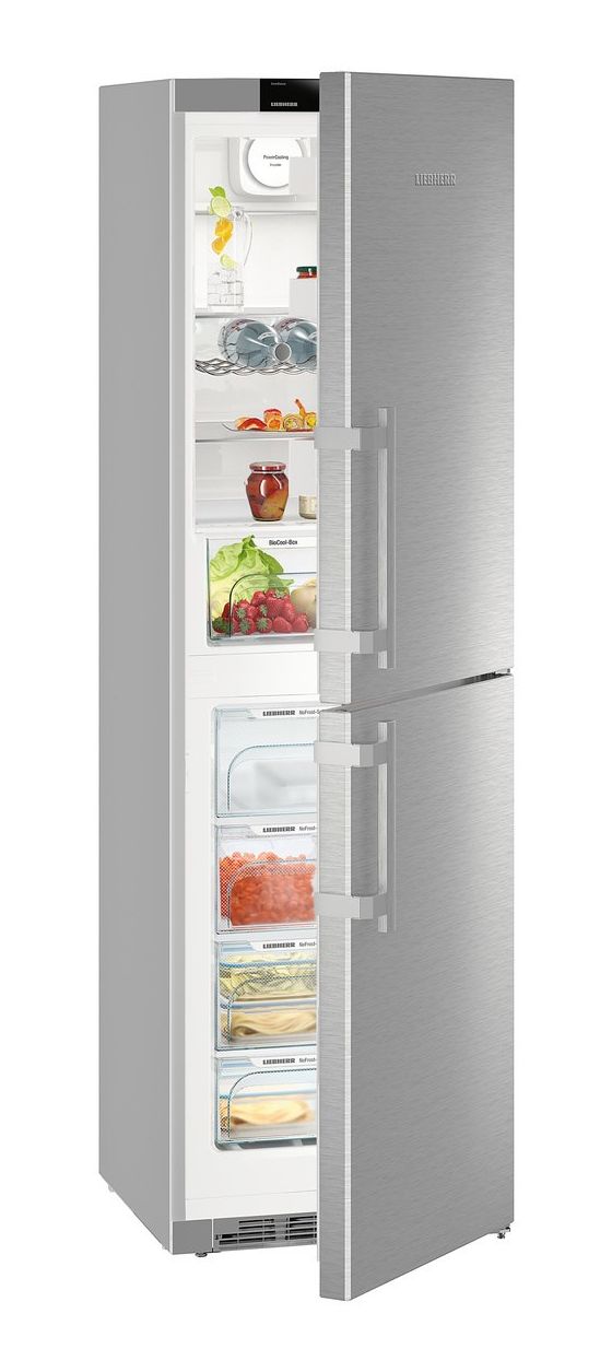 CNef4735-21 222 l / 132 l Kühl-Gefrierkombi freistehend NoFrost 210 kWh Jahr  (Silber) 