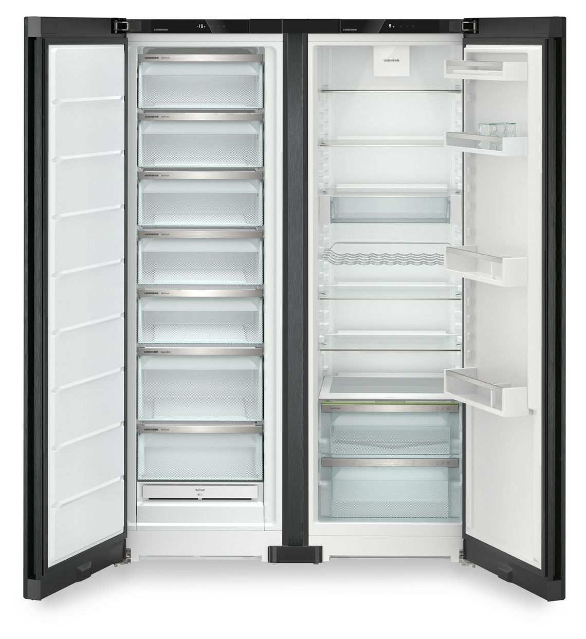 XRFbd5220-22 Plus Europäischer Side-by-Side Kühl-/ Gefrierkombination 399 l / 277 l NoFrost 1855 mm x 1226 mm  (Schwarz) 