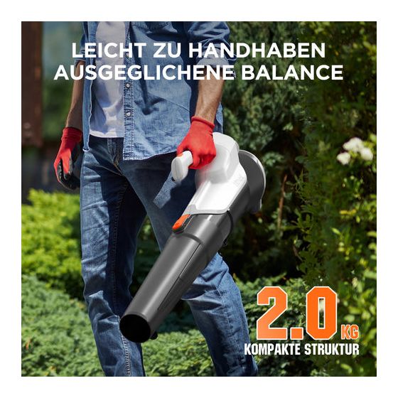 Litheli U20 Handy+ Akku-Laubbläser mit Akku 2 * 2/0Ah SE 
