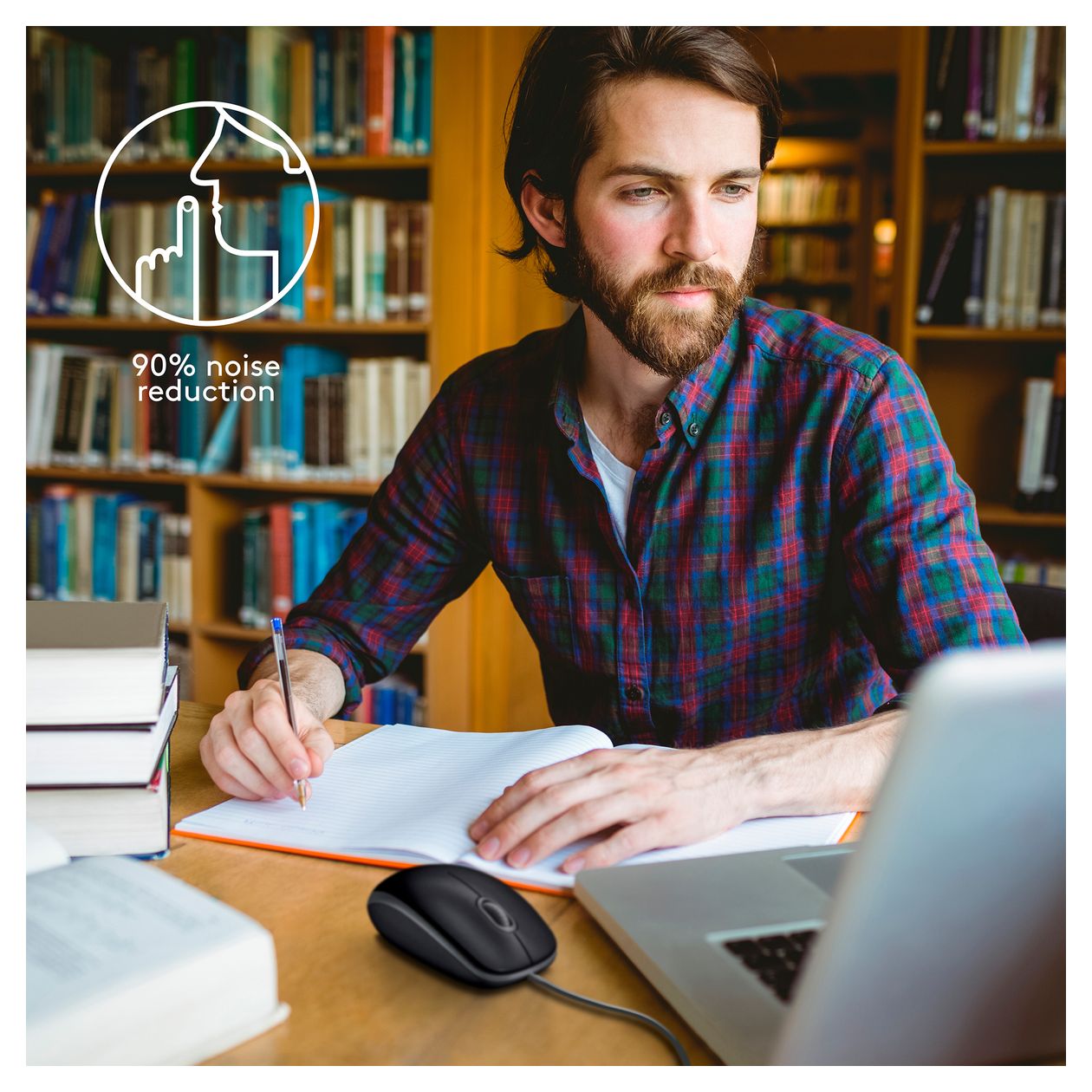 B110 Silent 1000 DPI Büro Maus Optisch  (Schwarz) 