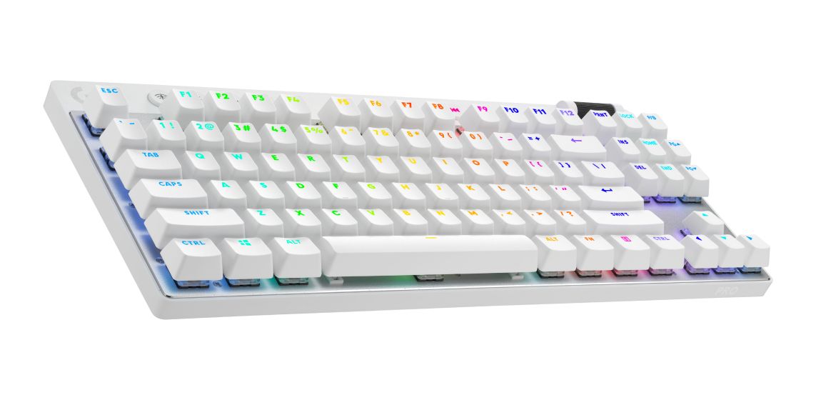 Pro X TKL RGB-LED Gaming Tastatur RF Wireless + Bluetooth 2.4 GHz  (Weiß) 